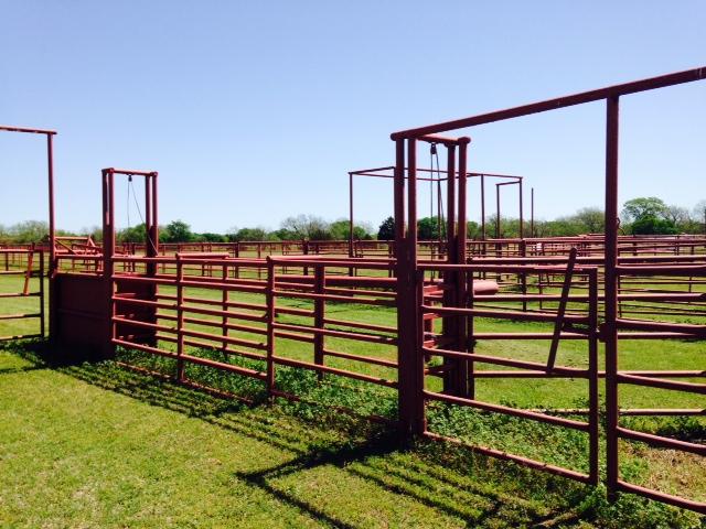 chutes are in place for calf roping lane that sits next to the l