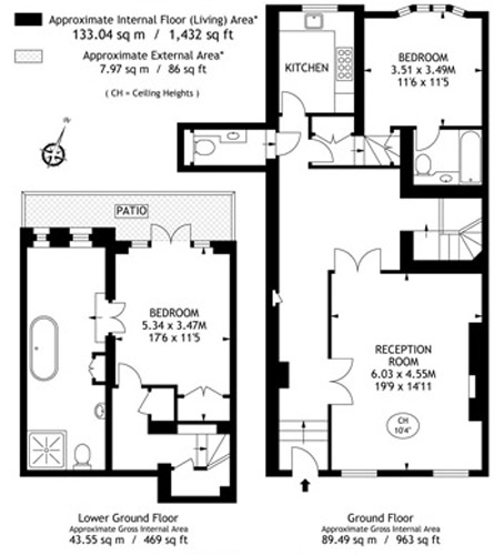Every London listing has a floorplan! This is what £2.35 million looks like.
