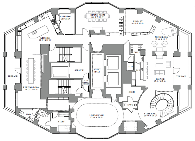 First Floor of Penthouse with Proposed Configuration