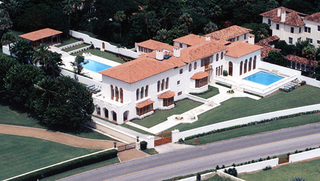 Aerial view of the Palm Beach estate in 1980.