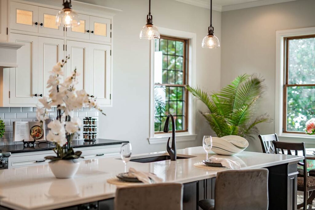 pendant lighting over kitchen island